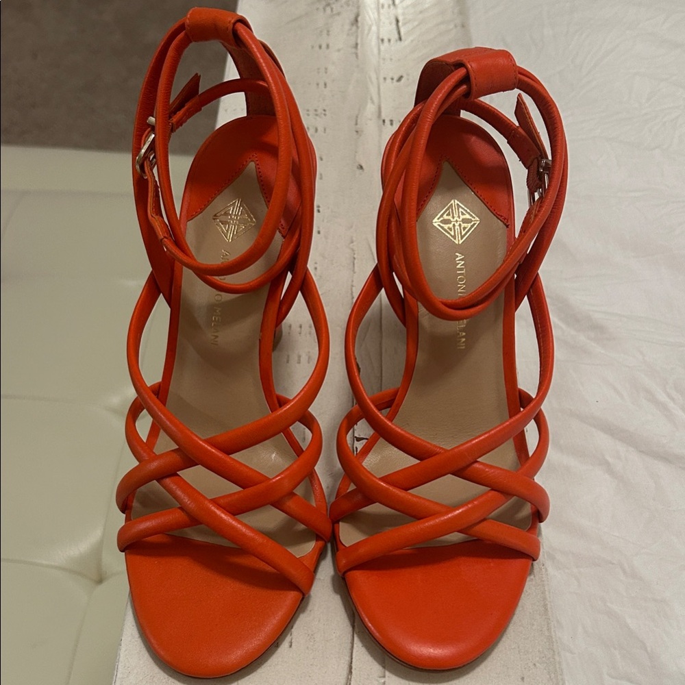 ANTONIO MELANI Orange Strappy Heels